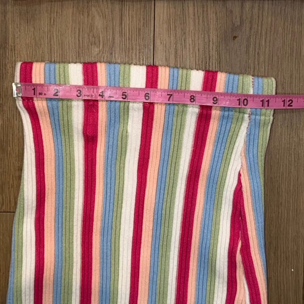 Princess Polly Striped Ribbed Bandeau Top and Mini Skirt Set Size S/M - Picture 3 of 6